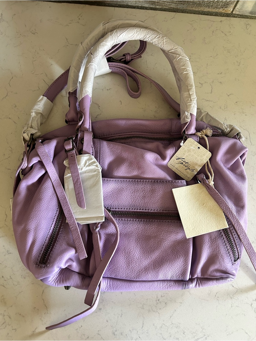 NWT We The Free Baby Emerson Tote in Lilac-All Bag Charms & Scarves Included - Picture 4 of 16